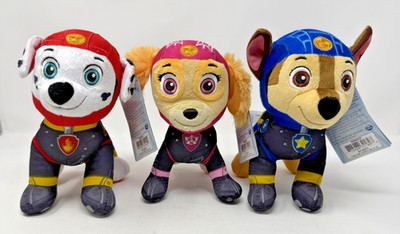 Nickelodeon Paw Patrol Moto Pups MARSHALL, SKYE & CHASE Plush (Lot of 3)