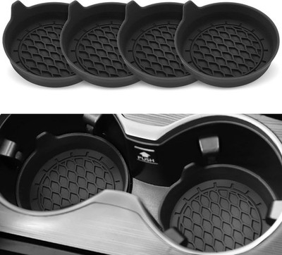 4 Pcs Car Cup Holder Coaster, Silicone Cup Holder Insert