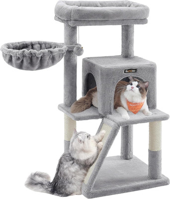 Cat Tree, 37.8-Inch Cat Tower, Multi-Level Condo with Widened Perch, Scratching