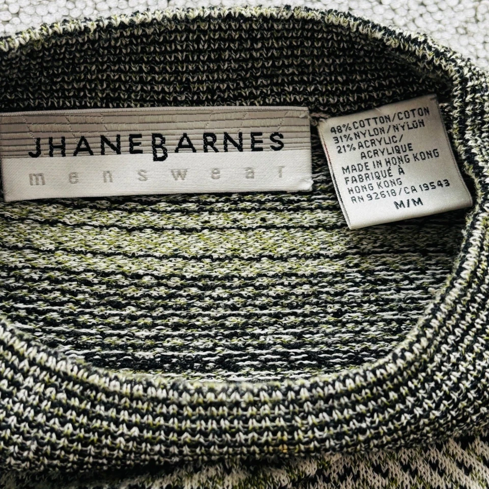 Suéter De Colección JHANE BARNES Para Hombre M Patrón Geométrico Abstracto Tejido Algodón Blnd Foto 2 de 4