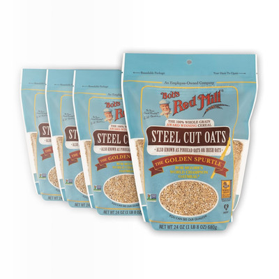 Steel Cut Oats, 24Oz (Pack of 4) - Non GMO, Whole Grain, Vegan, Kosher