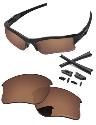 Ersatzlinsen & GummiKits für for Oakley Flak Jacket XLJ Kupferbraun  Polarisiert