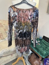 ASOS Beautiful Multicoloured Sequin Short Dress Size 10