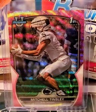 22 Bowman University Chrome - Mitchell Tinsley #72 Pink Wave Refractor /125 (RC)