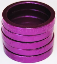 Bicycle MINI BMX ROAD MTB headset spacers 1" threadless (SET of 5) 5mm PURPLE