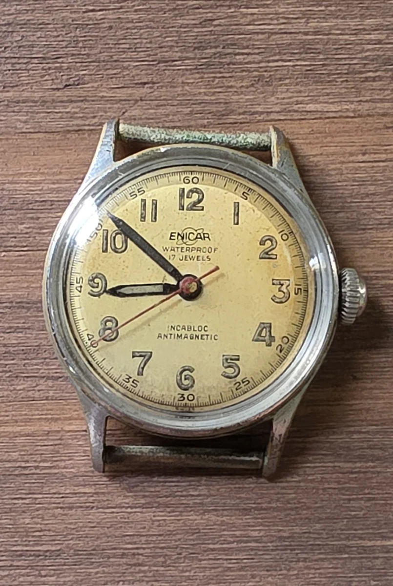 エニカオートマチック17jewels キャリバーAR-1034希少十角リューズ Enicar 17 Jewels Wristwatches for sale | eBay