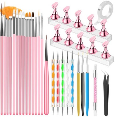  Nail Art Tools Set, Nail Stand for Press on Holder for Painting Nails, Nail Art