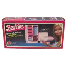 VINTAGE 1979 BARBIE DREAM HOUSE FURNITURE BATH CHEST & COMMODE 1045 ORIGINAL BOX
