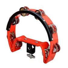 Mounted Tambourine Drum Set Hi-Hat Percussion 8-Jingle Red w/Mounting Eye Bolt