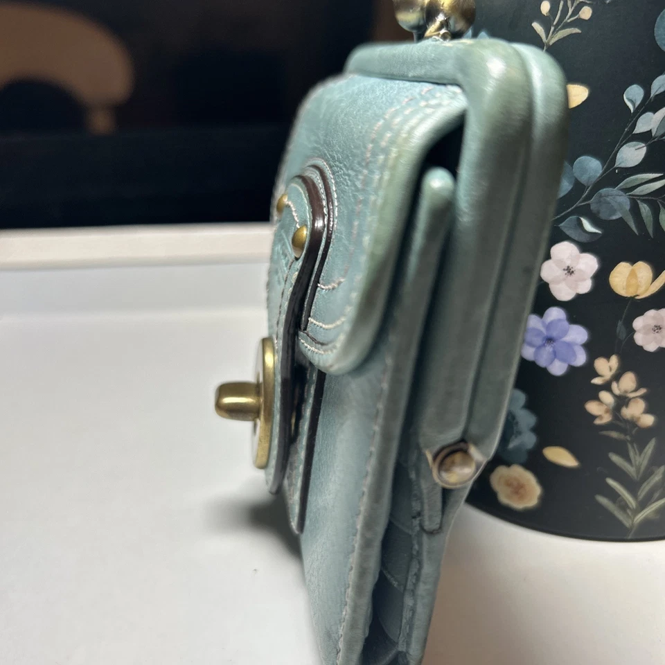 Cartera Kisslock Coach Edición 65 Aniversario Legacy Gigi Cuero Verde azulado/verde Foto 3 de 4