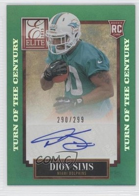2013 Elite Turn of the Century Rookie Signatures /299 Dion Sims #130 Auto RC h3a