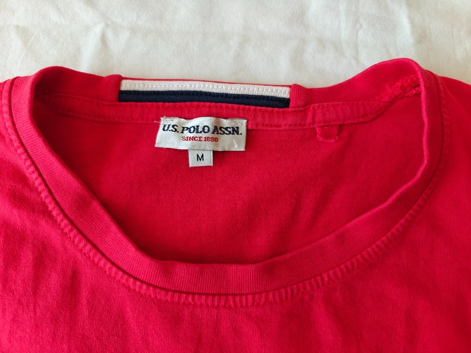 US Polo Assn. Red t-shirt, Short sleeve, Polo mens,100% cotton , M size - Imagen 2 de 4