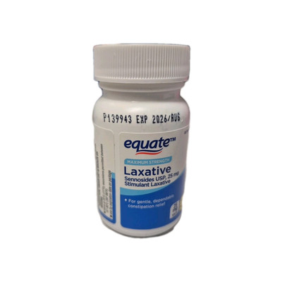 Equate Maximum Strength Stimulant Laxative Relief Tablet 25mg 24 Ct EXP 08/26