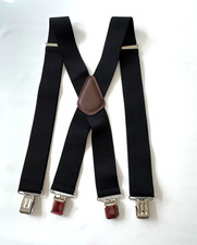 CARHARTT SUSPENDERS Heavy Duty Thick Black Men's Sz 52 XL Elastic Adjustable