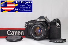 Near MINT Canon AV-1 Black 35mm SLR w/ FD 50mm f1.8 Filter Cap from Japan