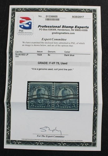 CKStamps: US Stamps Collection Scott#602 Used PSE Cert Grade 75