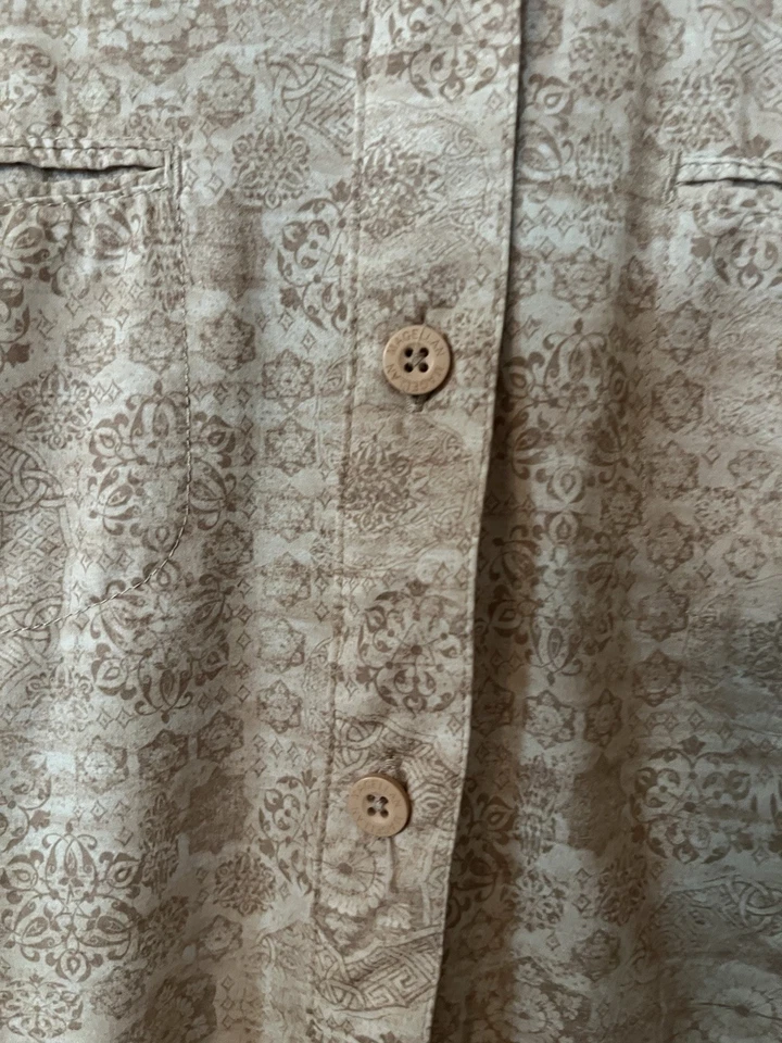 Camisa Magellan Exterior Botón LS Para Mujer Talla S\M Exterior Senderismo Ventilada Blanca/Bronceada Foto 3 de 4