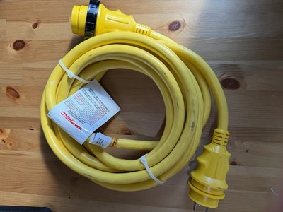 Marinco 30A 25' Molded Cordset 125V Yellow Watertight Power Cord 199117