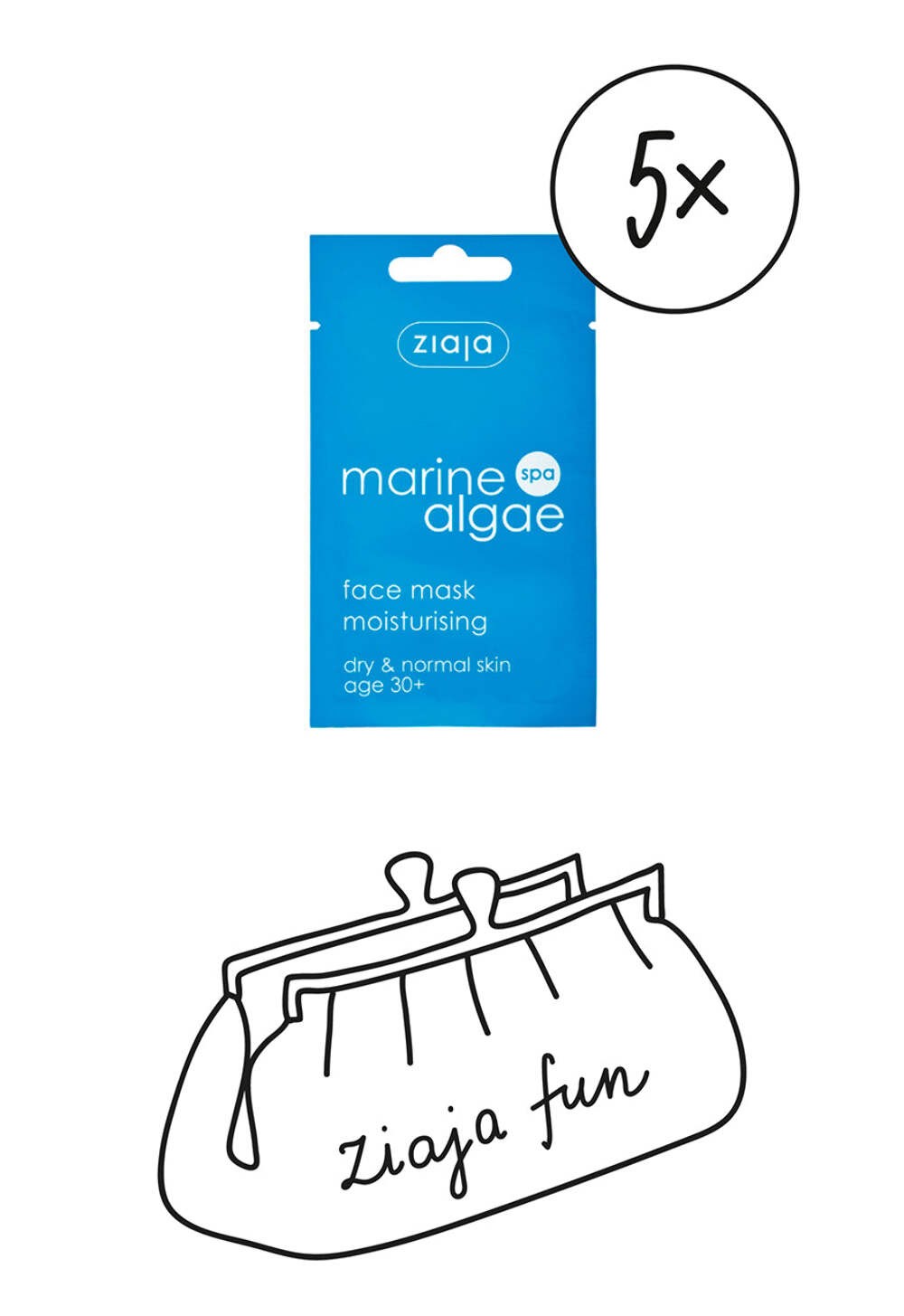 5x Ziaja Marine Algae Face Mask 7Ml OFFICIAL UK