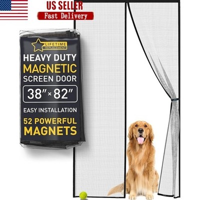Magnetic Screen Door Heavy Duty Mesh Bug Blocker Hands-Free Doorway Curtain New