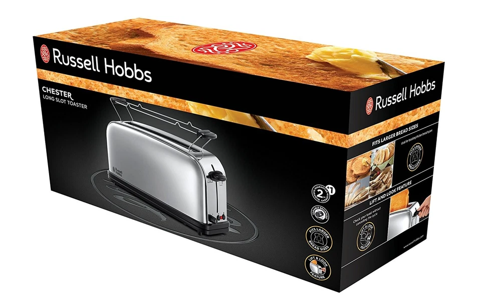 RUSSELL HOBBS Langschlitz-Toaster Victory Chester 23510-56 Edelstahl 1000W - Bild 2 von 4