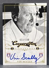 2012 Panini Cooperstown Signatures - Vin Scully Autograph - LA Dodgers AUTO /100
