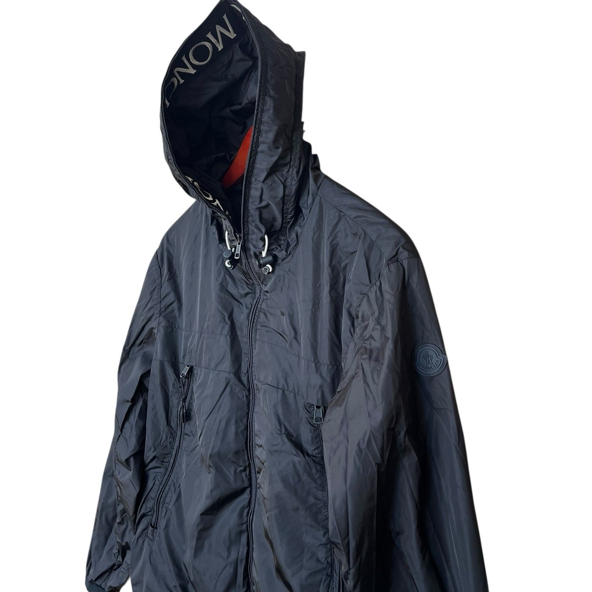 Moncler Massereau Hooded Windbreaker Jacket Adult Medium Black