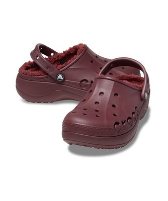 Crocs Baya Platform Lined Clog Burgundy 23FWCL208708_Z605 Women Shoes