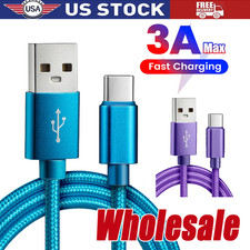 Braided USB to Type-C Fast Charging Data SYNC Charger Cable Cord 3/6/10FT Lot