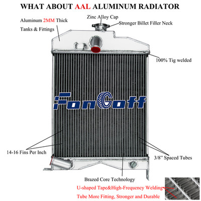 3 ROW TRACTOR RADIATOR For MASSEY HARRIS 50 FERGUSON 65 #182456M91