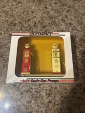 Sealed 1:24 Scale Gas Pumps On island for Dioramas. Ethyl And Regular