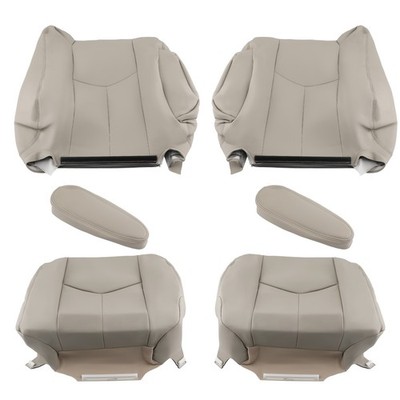 6pcs Bottom & Back Seat Cover Light Tan For Chevy Tahoe GMC Yukon 2003 -2006