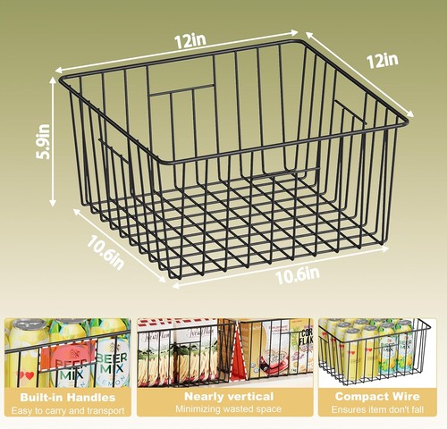 X-cosra Metal Wire Baskets for Pantry Organizat and Stora Freezer - Picture 6 of 23