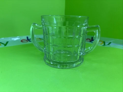 Double Handled Hazel Atlas Depression Era Colonial Block Glass GREAT CONDITION!