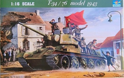 Trumpeter 00903 1:16 T-34/76 1943 Tank Model Kit Full Detailed Interior