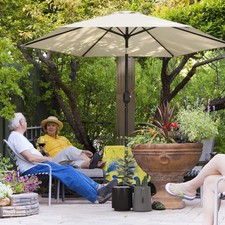 2.6M Garden Parasol Umbrella with Aluminium Pole, Tilt, Crank