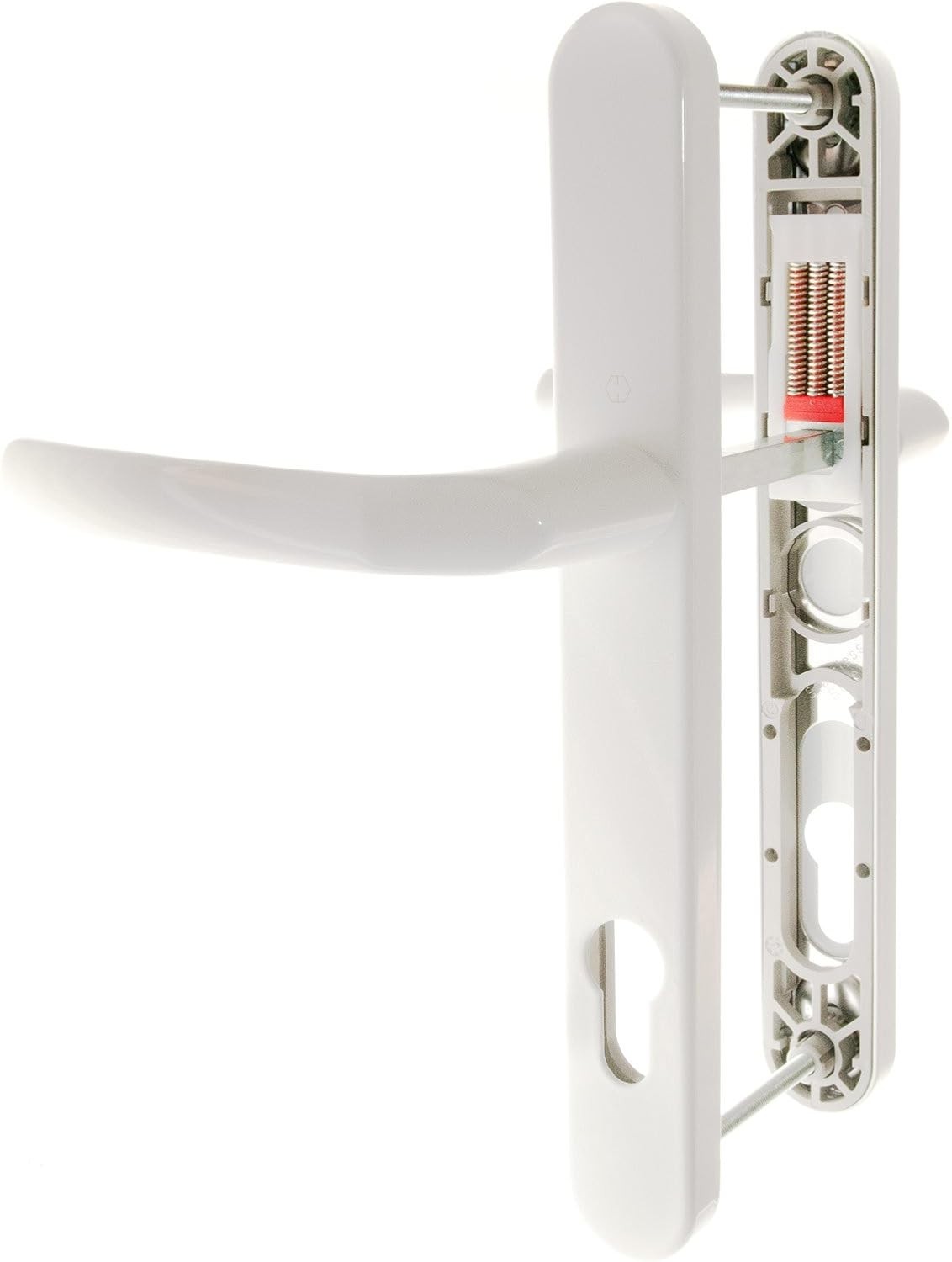 Дверная ручка Hoppe White Birmingham 92PZ или 92 мм с пружинным рычагом для дверей из ПВХ PV 10790₽