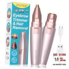 Eyebrow Facial Hair Remover - 2 in 1 Rechargeable Eyebrow Trimmer and Facial