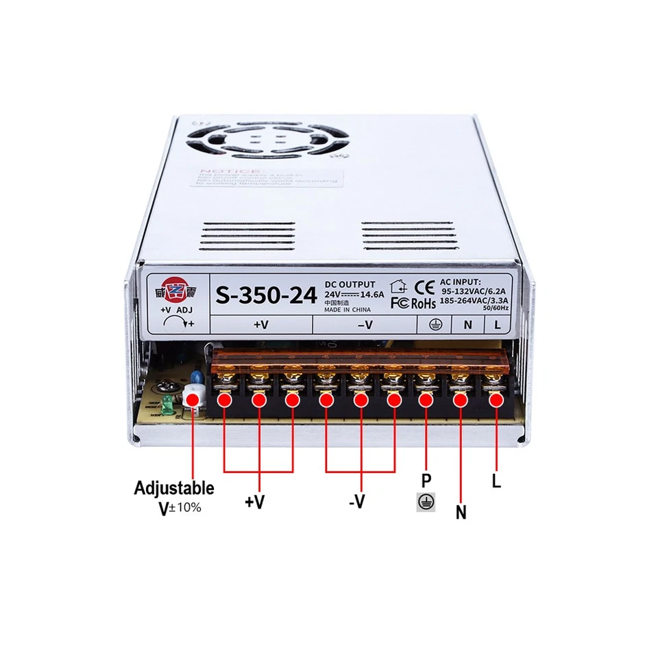 Regulated Switching Power Supply Transformer 12V 24V 36V 48V Universal PSU DC - Image 2 of 4
