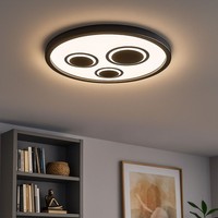 Deckenleuchte Deckenlampe Wohnzimmerlampe Rund Schwarz Led Backlight D 42,3 Cm