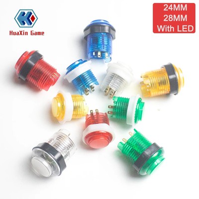 1pcs Arcade Button 30mm 24mm Full Color Illuminated Push Button Built-in Switch