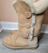 UGG Bailey Button Triplet Women's Chestnut Brown Tall Snow Boots - Size 7