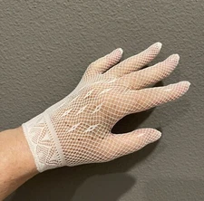 Sexy Lace Mesh White Gloves Nylon And Spandex