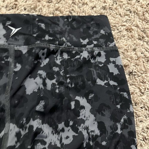 Old Navy Active Gray Black Leopard Print Leggings Women’s Size Large Workout - Picture 11 of 14