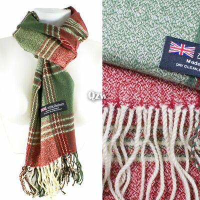 Mens Womens Winter Warm SCOTLAND Made 100% CASHMERE Scarf Scarves Plaid Wool