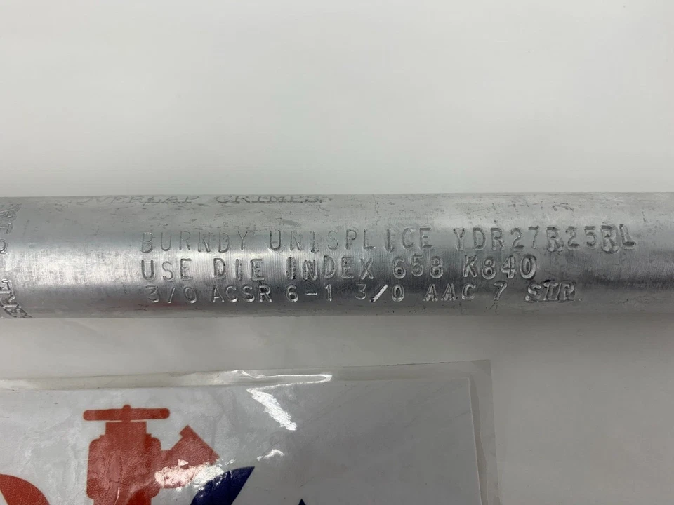 Burndy YDR27R25RL Unisplice 1/0 ACSR 6-1 #2 3/0 ACC 7 STR Compression Reducer - Image 2 of 4