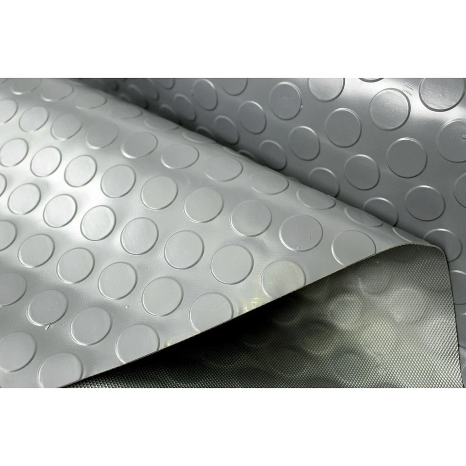 TAPPETO GOMMA PVC COPERTURA PAVIMENTO BOLLE BOLLATO GRIGIO Ch/Sc 1x25m SARATOGA - Immagine 2 di 4