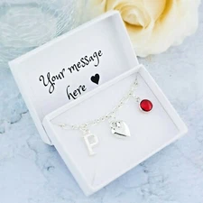 Heart Charm Bracelet, Personalised Gift, Birthday Gift For Her, I Love You 