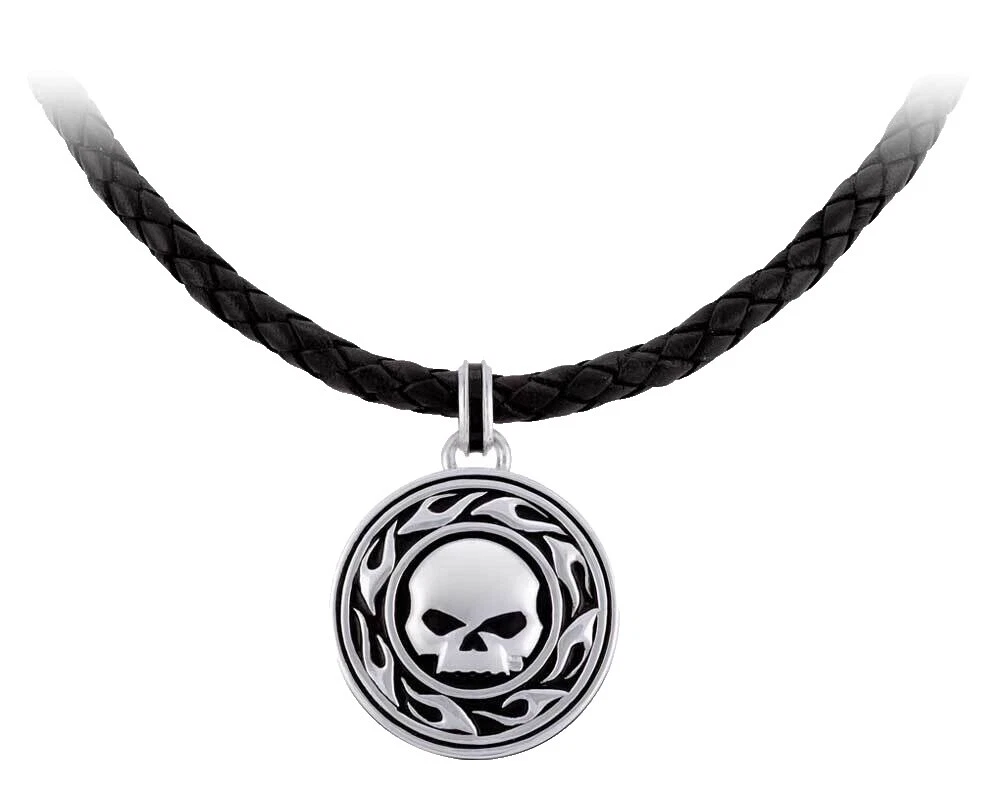 Cadenas de plata esterlina de cuero, Collares y colgantes para hombres