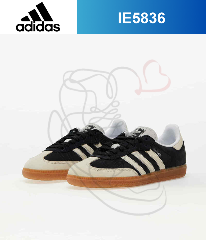 スニーカー Adidas Samba OG W Core Black Wonder White IE5836 adidas Originals Samba OG Core Black Wonder White Silver